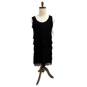 Wrangler Black Tiered Lace Dress
